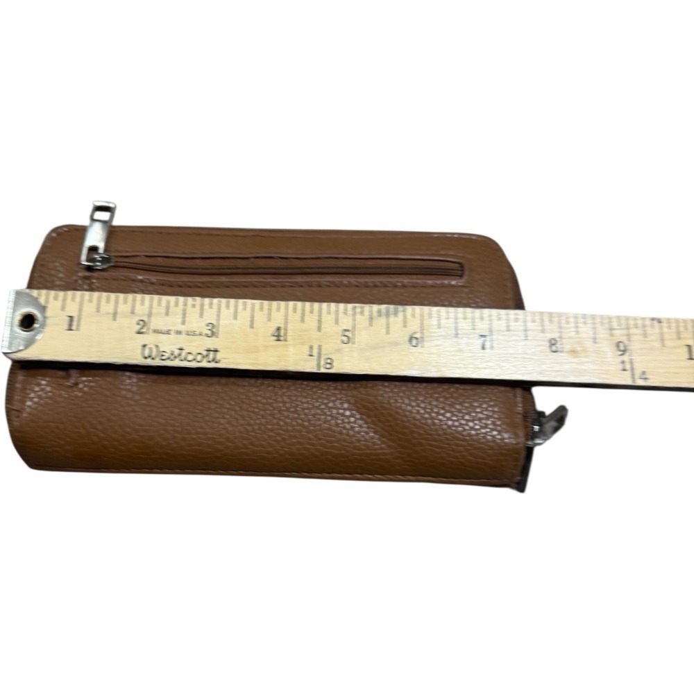 Stone Mountain Wallet & Checkbook Purse Bag Genuine Leather Tan 2 Piece Set - Picture 8 of 10